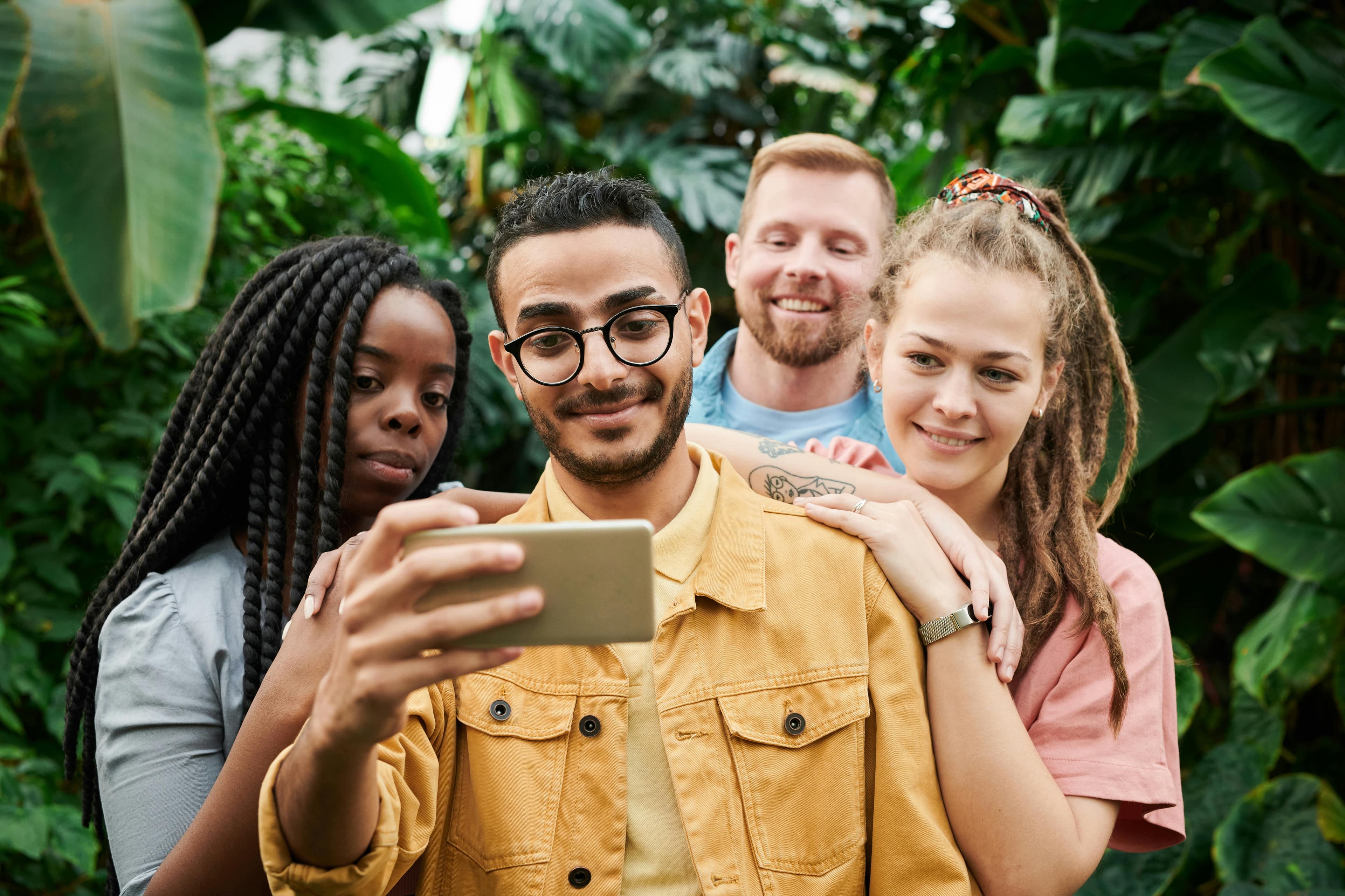 Group taking a selfie